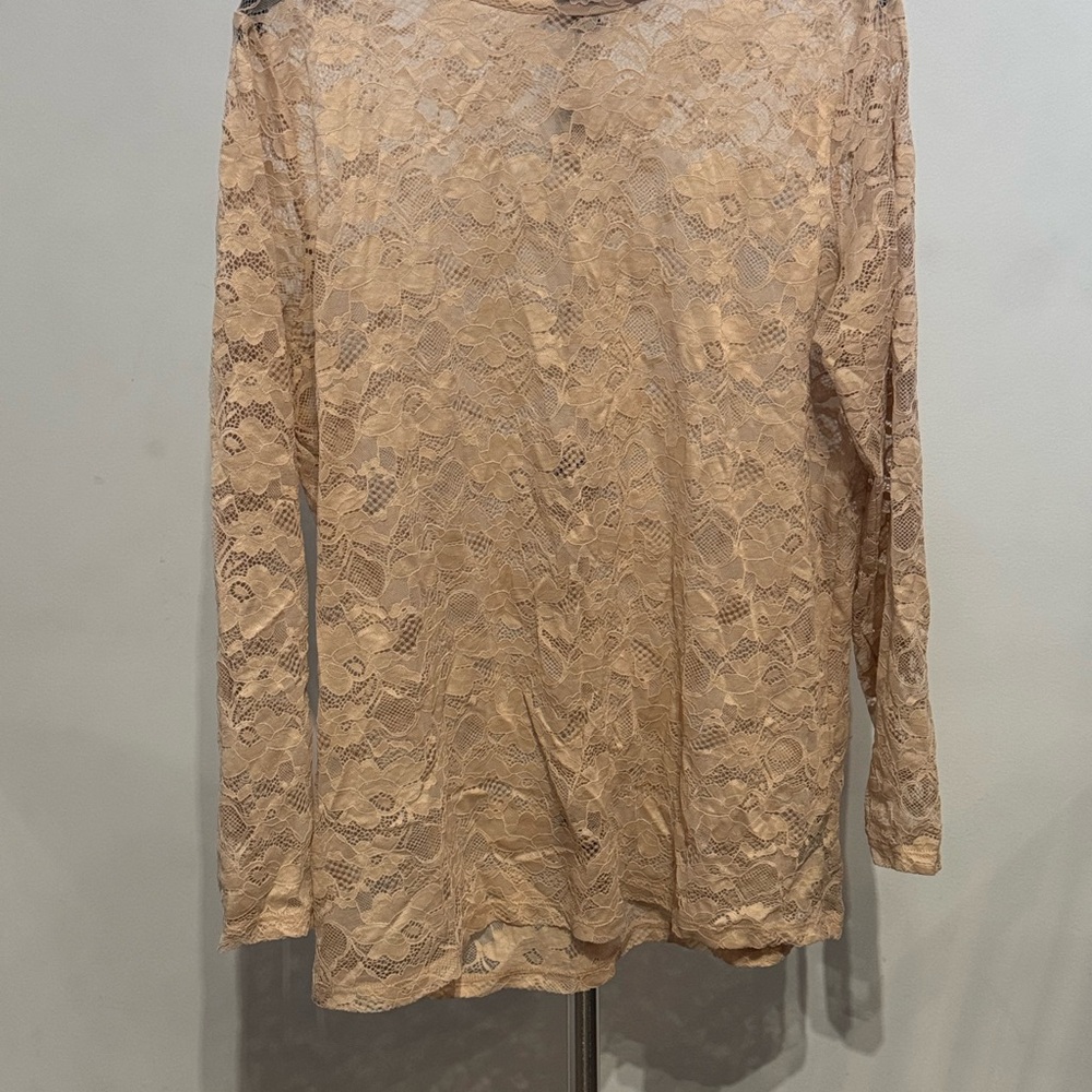 Torrid Beige Lace Long Sleeve Top – Size 1